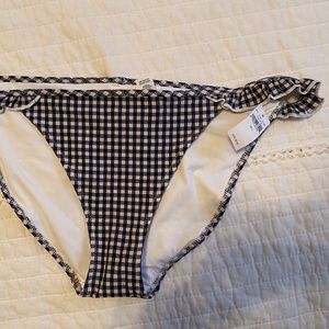 Navy Gingham Full Coverage Bottoms